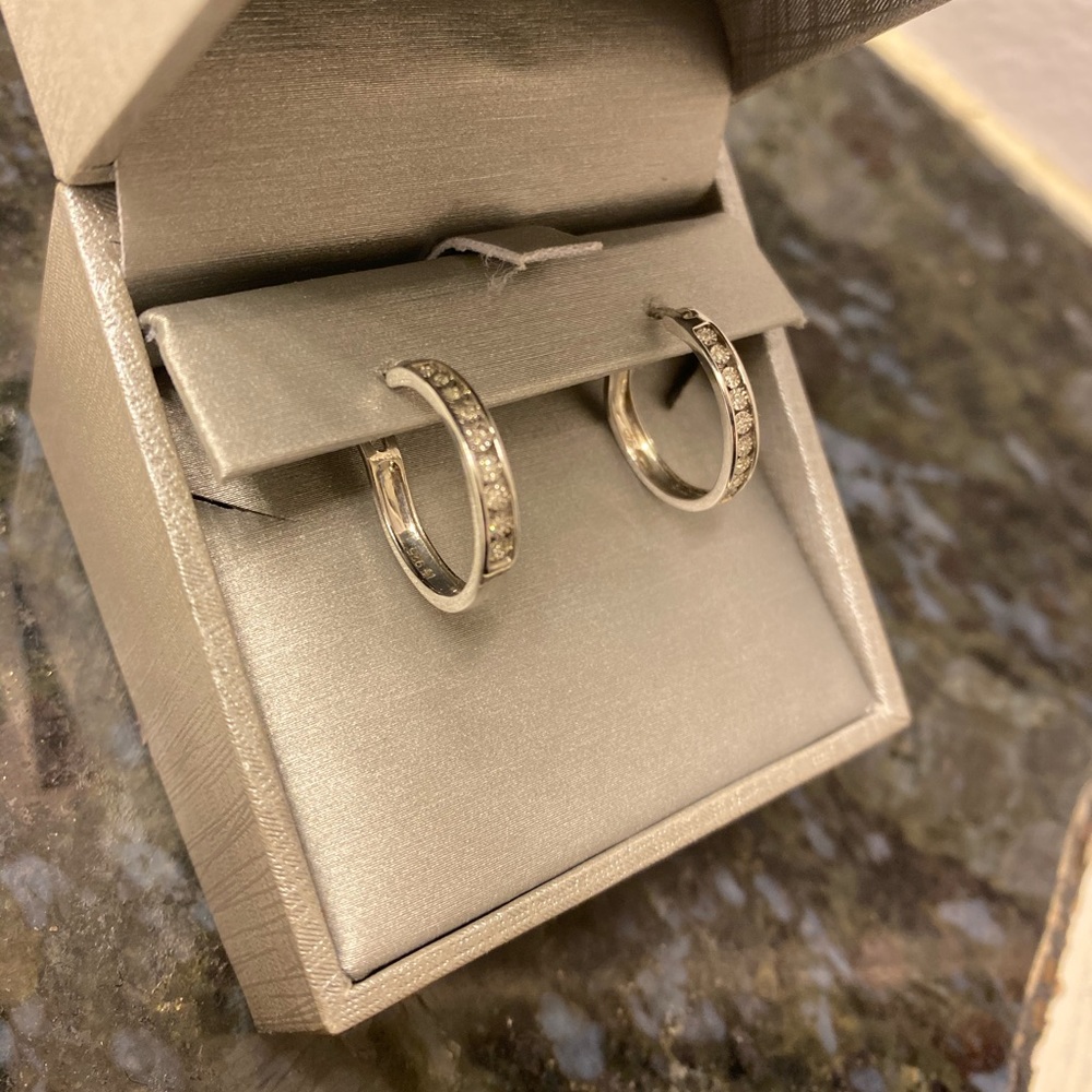 Diamond hoop earrings